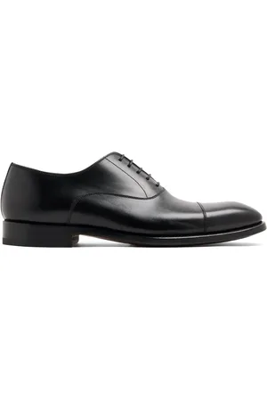 Magnanni Tonal-stitching leather oxford shoes