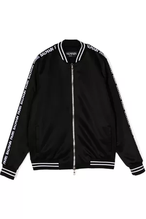 Balmain Logo-tape bomber jacket