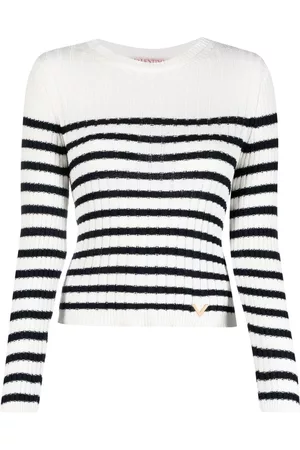 VALENTINO GARAVANI Striped ribbed-knit jumper