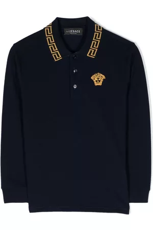 VERSACE Greca embroidered polo shirt