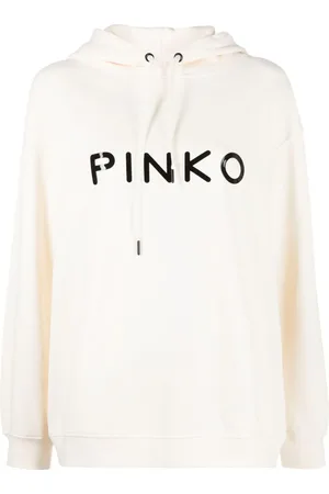 Pinko Logo-appliqué cotton hoodie