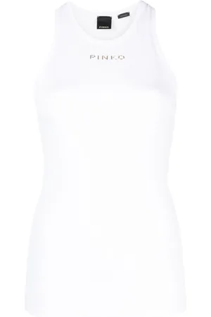 Pinko Logo-print ribbed tank top
