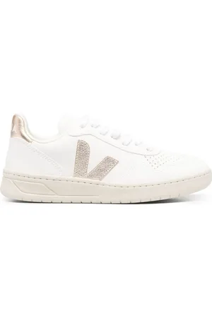 Veja V12 metallic leather sneakers