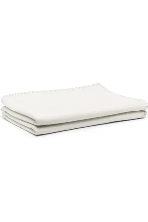 Johnstons Of Elgin Reversible whipstitch-trim blanket