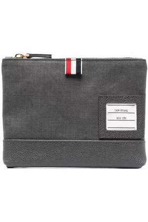 Thom Browne Twill-weave zipped pouch