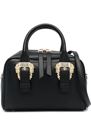 VERSACE Baroque-buckle faux-leather tote bag