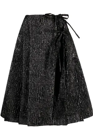 Simone Rocha Metallic-effect crinkled A-line skirt