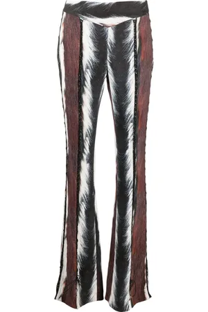 Roberto Cavalli Animal-print lace-up trousers