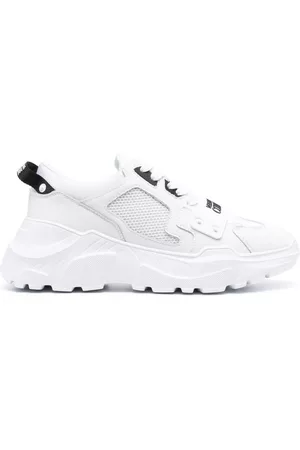 VERSACE Panelled leather low-top sneakers