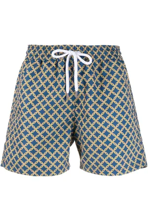 Frescobol Carioca Treliça-print drawstring swim shorts