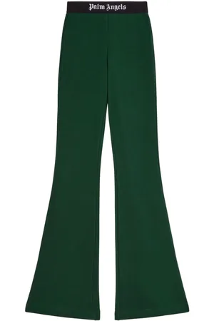 Palm Angels Logo-tape cotton flared trousers