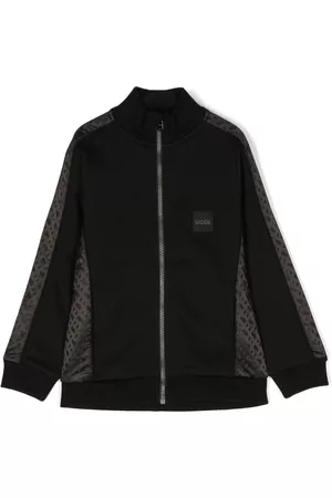 HUGO BOSS Monogram panelled zipped sweatshirt