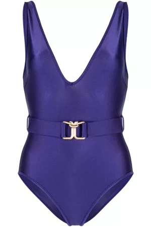 ZIMMERMANN Raie Knot plunging V-neck swimsuit
