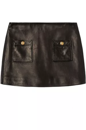 Palm Angels Button-detail leather miniskirt