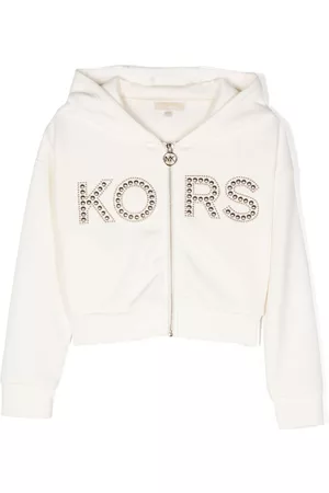 Michael Kors Studded-logo zipped hooded cardigan