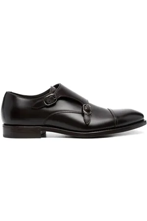 HENDERSON BARACCO Almond-toe leather monk shoes