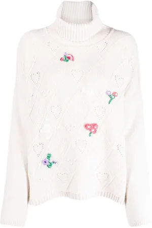 Twin-Set X Marco Rambaldi floral-embroidered roll-neck jumper