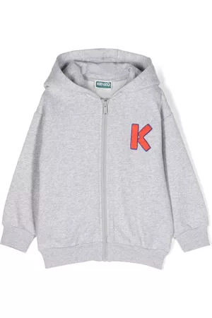 Kenzo Logo-embroidery zip-up hoodie