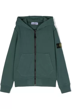 Stone Island Compass-badge cotton zip-up hoodie