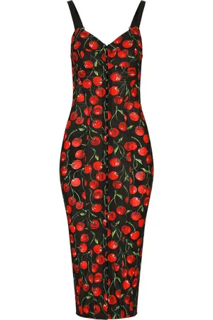Dolce & Gabbana Cherry-print midi dress