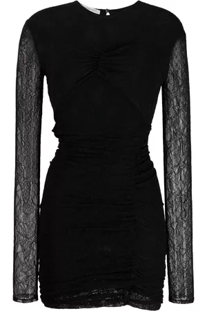 Serafini Chantilly-lace ruched minidress