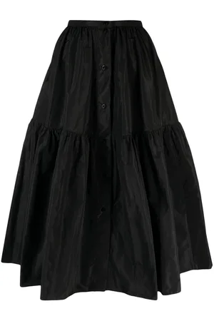 Patou Button-up tiered midi skirt