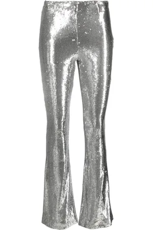 Serafini High-waisted flared sequinned trousers