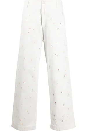 Emporio Armani Paint splatter-detail cotton jeans