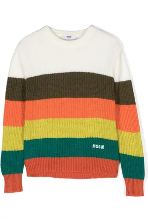 Msgm Stripe-pattern colour-block jumper