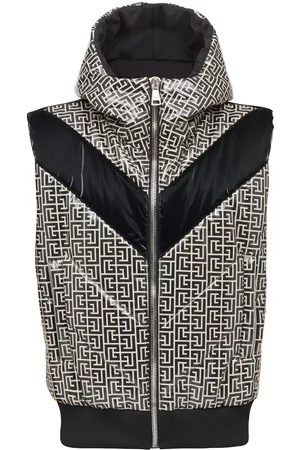 Balmain Monogram-print puffer gilet