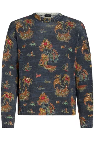 Etro Motif-print silk-linen jumper
