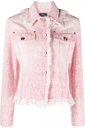 Nanushka Bambari Cropped Denim Monogram Jacket