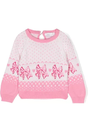 MONNALISA Graphic-print wool jumper