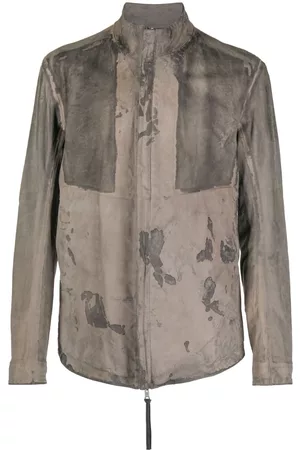 11 BY BORIS BIDJAN SABERI Reversible high-neck leather jacket