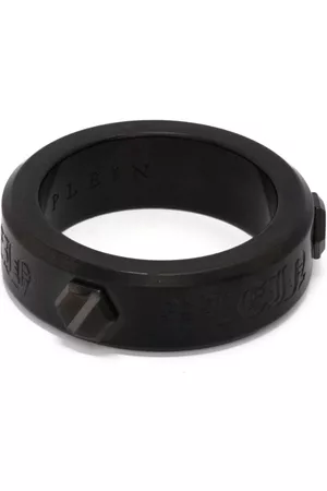 Philipp Plein Hexagon engraved-logo ring