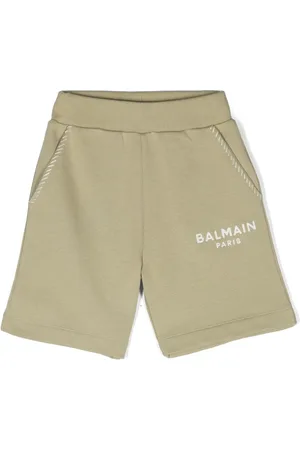 Balmain Logo-embroidered cotton shorts