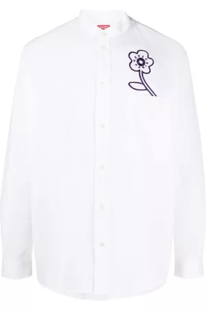 Kenzo Floral-embroidered cotton shirt