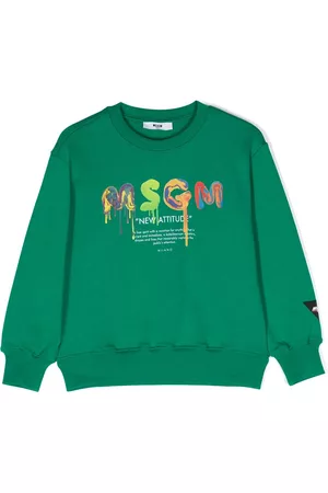 Msgm Logo-print cotton sweatshirt