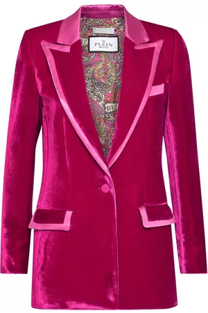 Philipp Plein Contrasting-trim velvet blazer