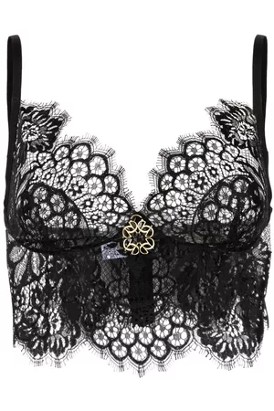 Elie saab Logo-plaque lace tank top