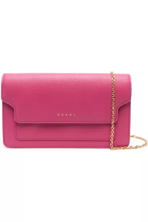 Marni Logo-stamp leather crossbody bag
