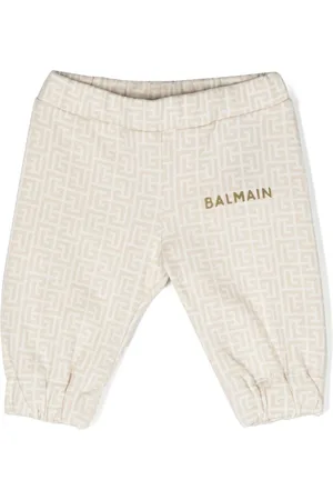Balmain Monogram-pattern cotton track pants