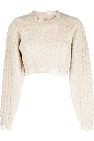 R13 Cable-knit cropped jumper