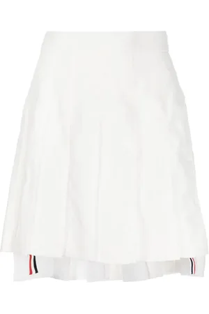 Thom Browne Pleated linen miniskirt