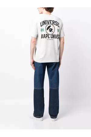 Aape By A Bathing Ape camo denim baseball shirt in black