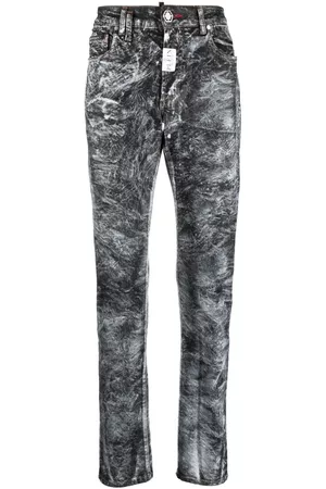 Philipp Plein Abstract-print straight-leg jeans