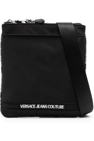 VERSACE Logo-embossed messenger bag
