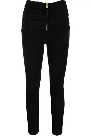 Pinko Gathered-detailed slim-fit trousers