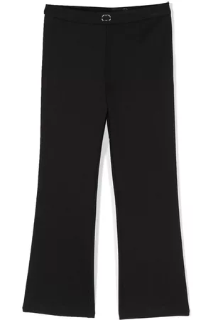 Twin-Set Logo-plaque flared jersey trousers