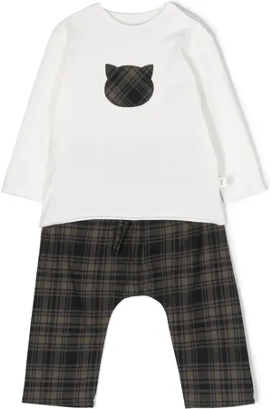 TEDDY & MINOU Check-print trouser set